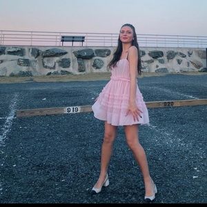 Ruffled Tulle dress in Light Pink from Zara